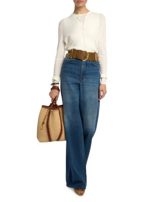 Medium Spin Raffia Tote Bag