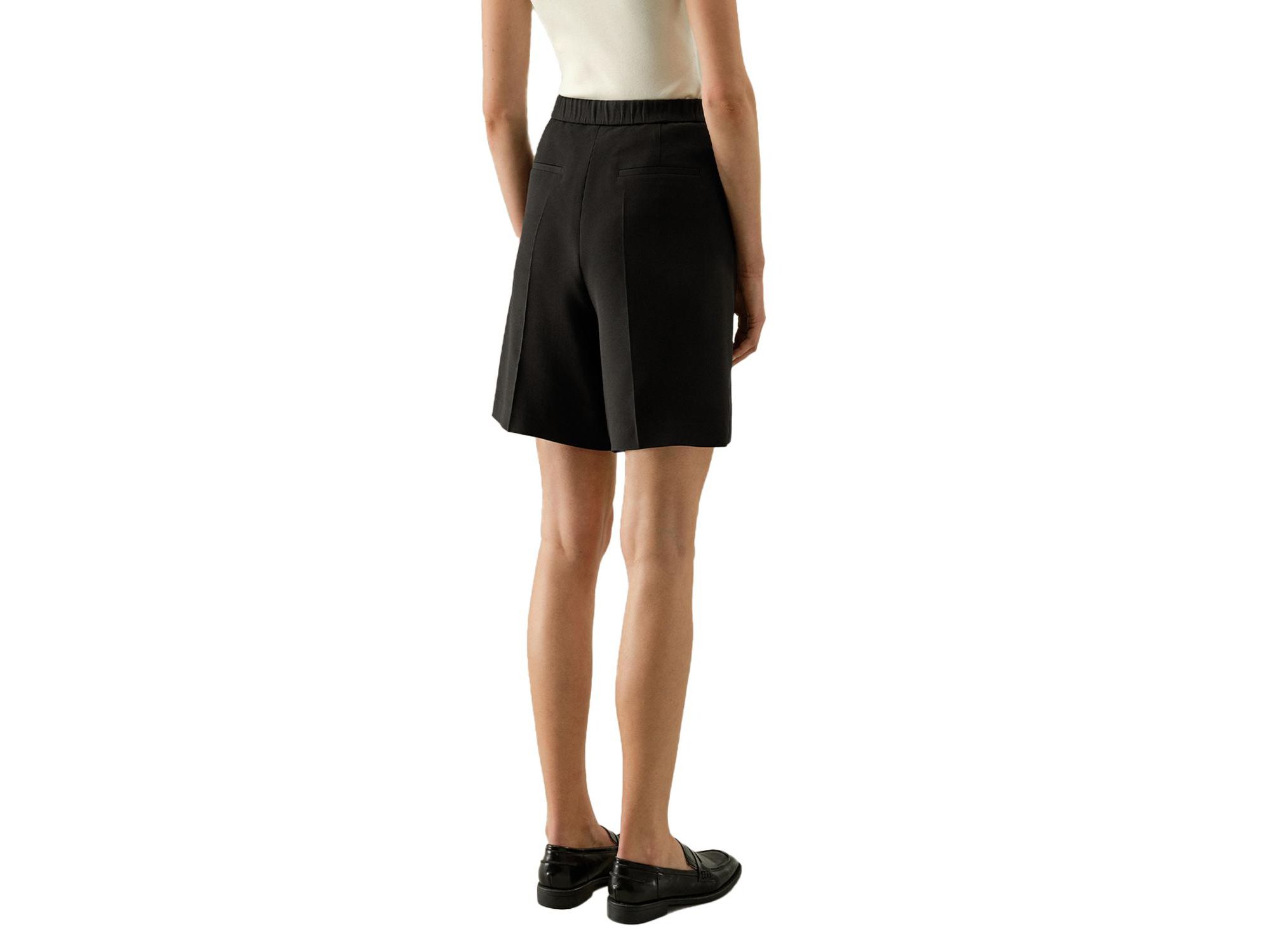 Silk-Wool Blend Polished Shorts — Image 7