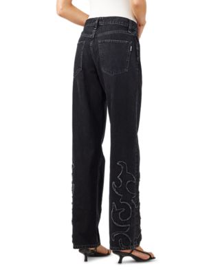 Birkin Mid Rise Straight Jeans in Ranchero Noir