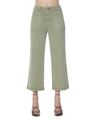 Zooey Patch Pocket Utility Jeans in Slate Green