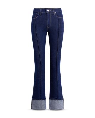 Barbara High Rise Pintucked Bootcut Crop Jeans