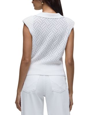 Knitted Sleeveless Collared Top