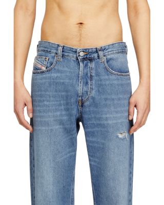 Regular Fit Whiskered Jeans in Denim