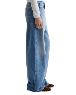 Adria Low Rise Wide Leg Jeans in Stockholm Snowdrift