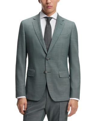 H Huge Textured Solid Slim Fit Suit