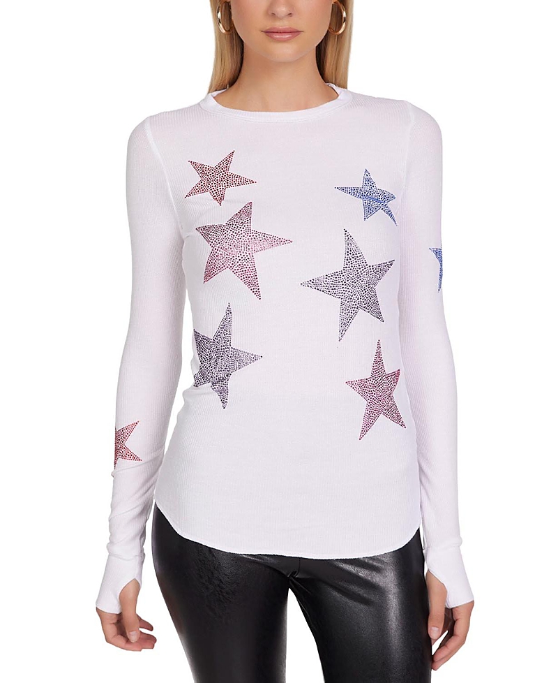 Lauren Moshi McKinley Color Crystal Multi Stars Top