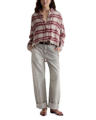 Mercer High Rise Cuffed Barrel Jeans in Sensory