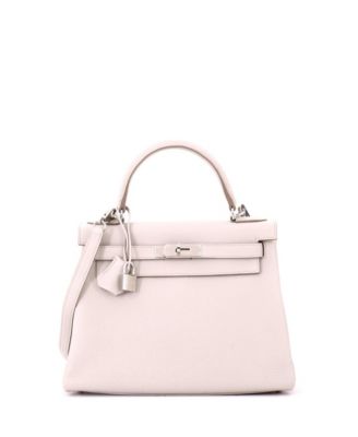 Kelly 28 Handbag Light Togo with Palladium Hardware