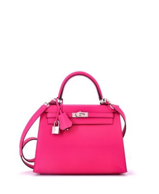 Kelly 25 Handbag Pink Epsom with Palladium Hardware