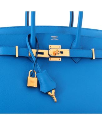 Birkin 30 Handbag Blue Epsom with Gold Hardware