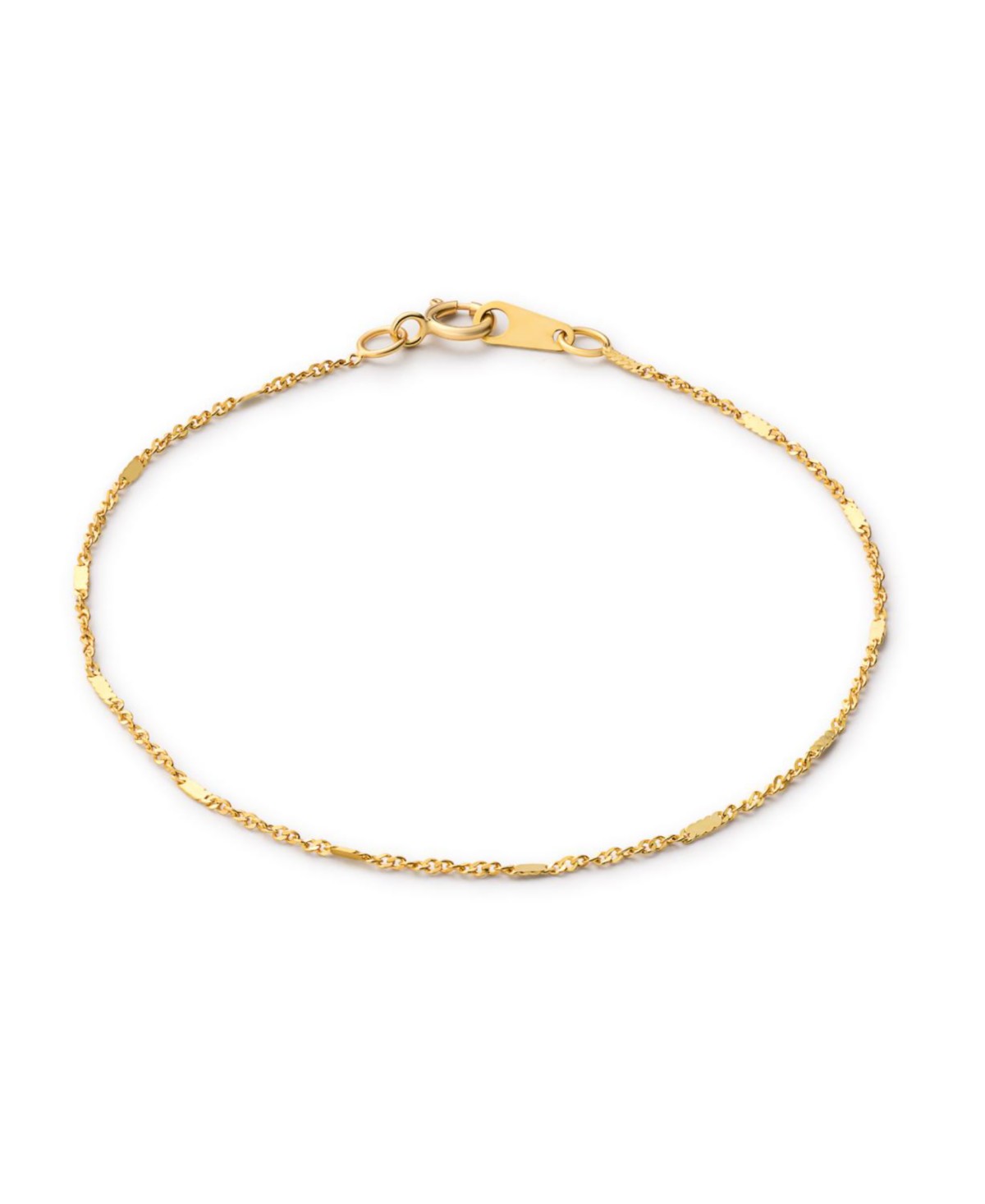 Solid Yellow Gold Singapore Chain Bracelet