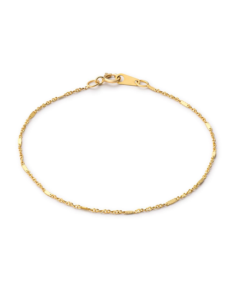Ana Luisa Solid Yellow Gold Singapore Chain Bracelet
