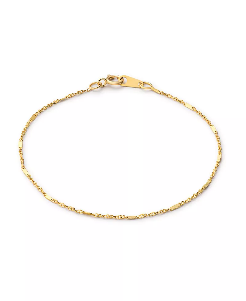 Ana Luisa Solid Yellow Gold Singapore Chain Bracelet