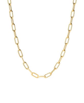 Solid Yellow Gold Large Paperclip Necklace