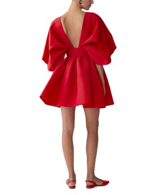 Silk Fan Bodice Mini Dress