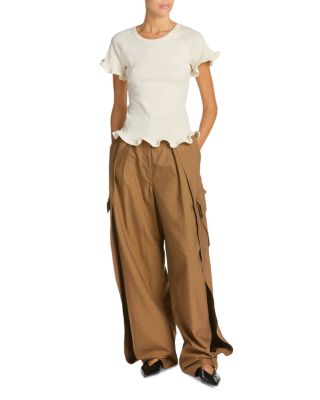 Frilled Hem Ribbed Tee