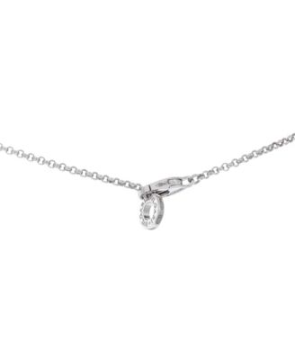  Mini B.Zero1 Pendant Necklace 18K White Gold with Pave Diamonds, 18.5"