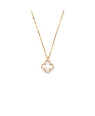  Sweet Alhambra Pendant Necklace 18K Gold and Mother of Pearl, 15.75"