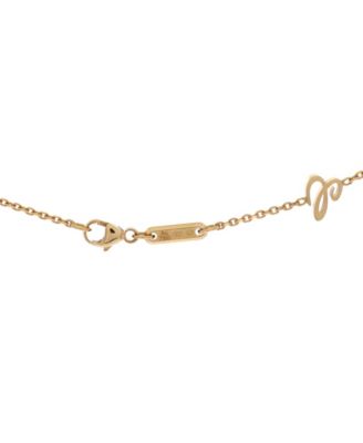  Happy Diamonds Round Pendant Necklace 18K Gold with Diamonds and 1 Floating Diamonds, 16.5"