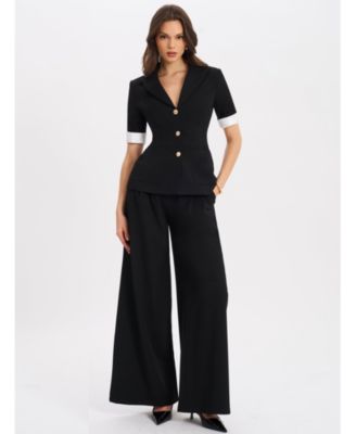  Aleena Short Sleeve Business Casual Blazer