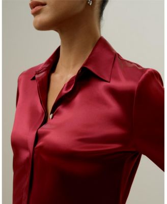  Elegant Silhouette Silk Shirt