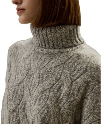  Cable-Knit Cashmere Turtleneck Sweater