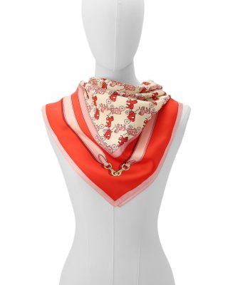 Horse & Carriage Straps Printed Silk Square Scarf