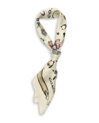 Iconic Motifs Printed Silk Square Scarf
