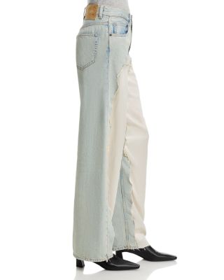Bonnie Mid Rise Loose Fit Straight Jeans in Dusty Blue