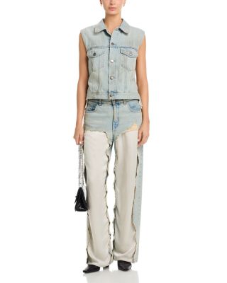 Bonnie Mid Rise Loose Fit Straight Jeans in Dusty Blue