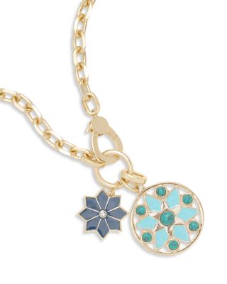Deepika Mixed Stone Flower Pendant Necklace, 17"