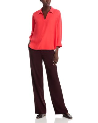 SiSilk Georgette Crepe Classic Collar Top