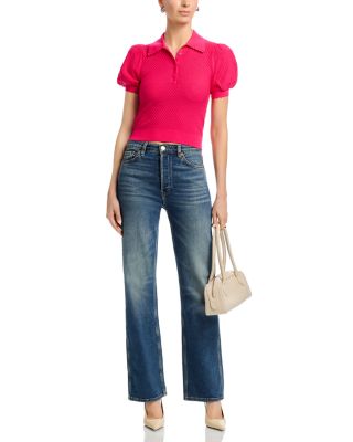 Ramona Pointelle Polo Sweater