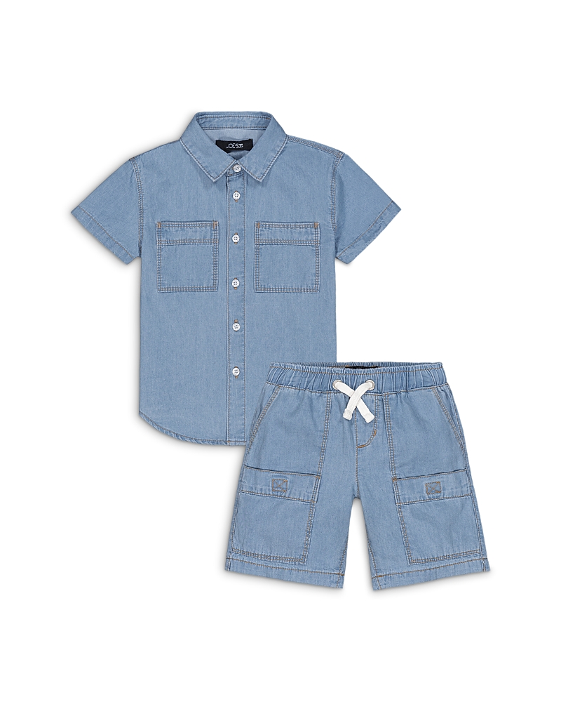Joe's Jeans Boys' Short Sleeved Chambray Shirt & Shorts Set - Little Kid
