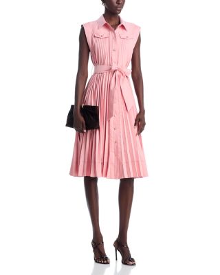 Johanna Pleated Twill Midi Dress