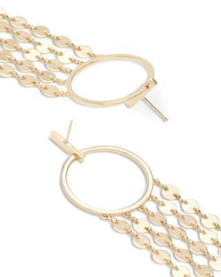 Miraya Color Disc Fringe Statement Earrings 