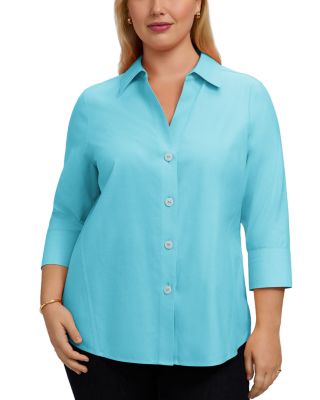 Paige Three-Quarter Sleeve Poplin Shirt