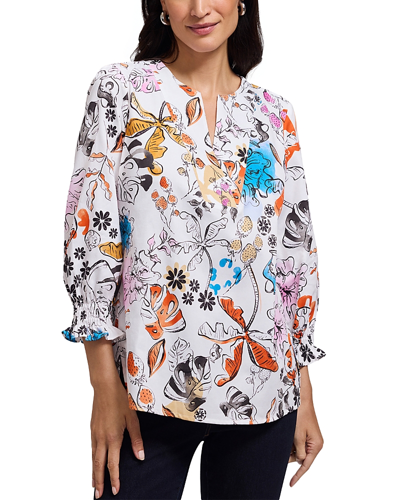 Foxcroft Alicia Tropical Print Top