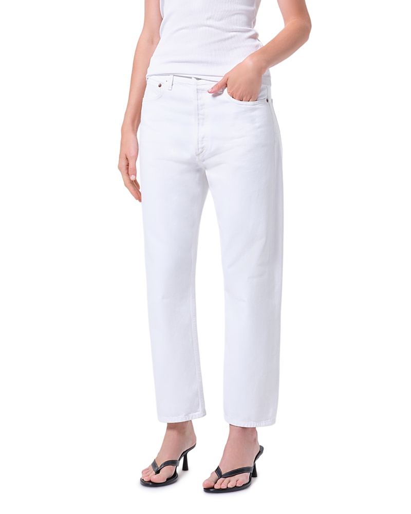 Agolde 90's Crop Mid Rise Loose Jeans in Marshmallow
