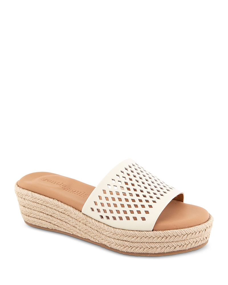 Gentle Souls by Kenneth Cole Women's Vandy Perforated Espadrille Slides