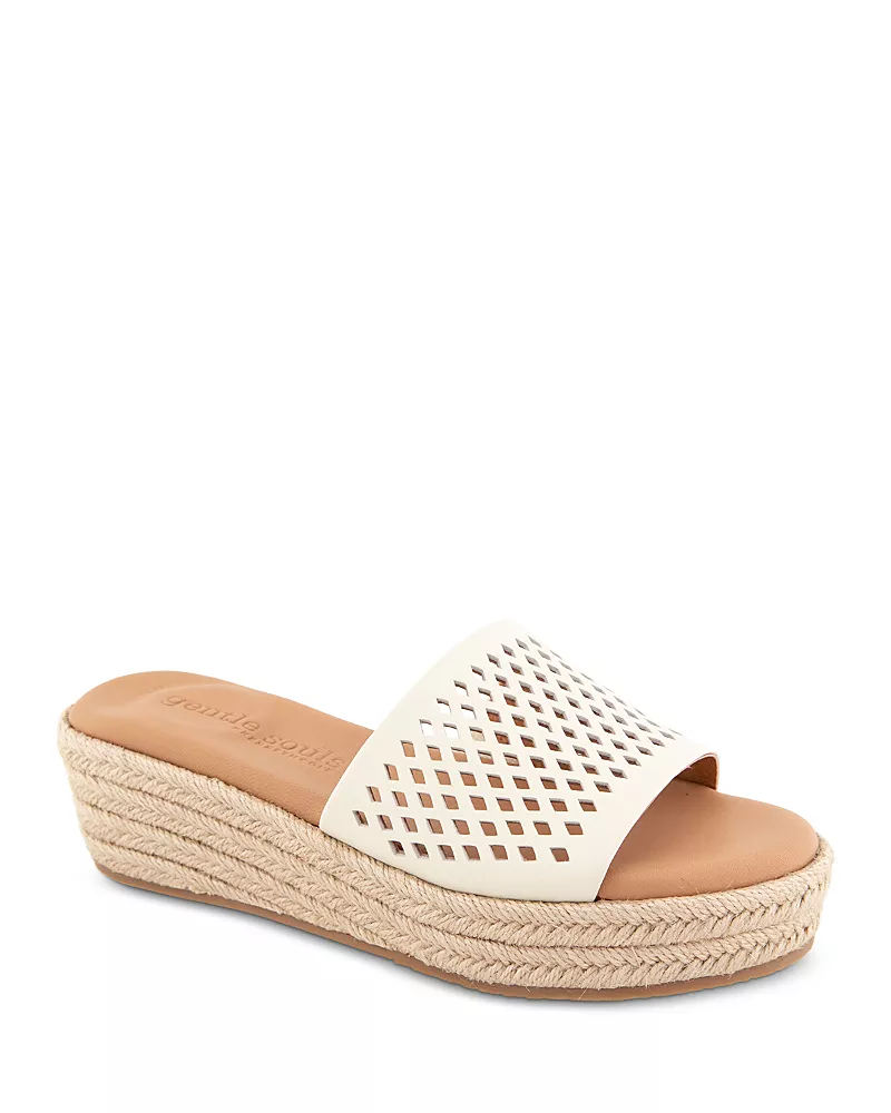 Gentle Souls by Kenneth Cole Women's Vandy Perforated Espadrille Slides