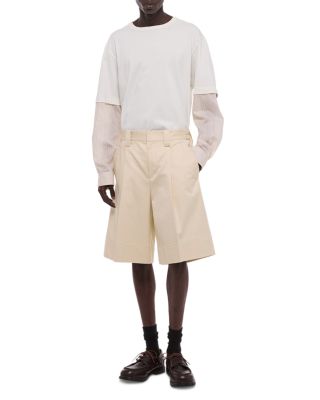 Relaxed Fit Pleated Chino Shorts