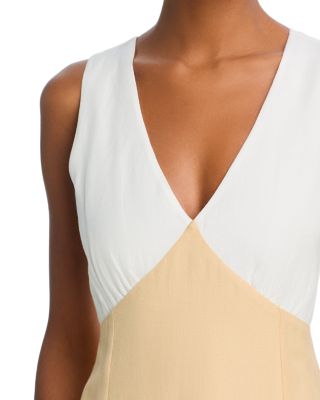 Cooper Linen V Neck Midi Dress