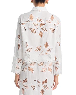 Long Sleeve Cropped Shirt & Pull On Midi Pencil Skirt