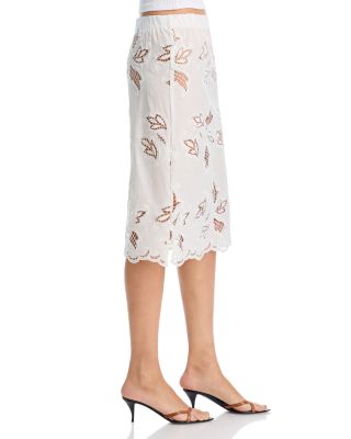 Long Sleeve Cropped Shirt & Pull On Midi Pencil Skirt