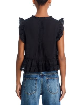 Ruffle Button Front Crop Top - Exclusive