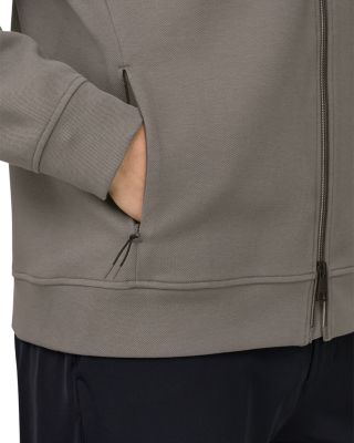 Zipped Sweatshirt in Cotton Blend Scuba Pique