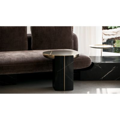 Overlap Round Side Table, Dark