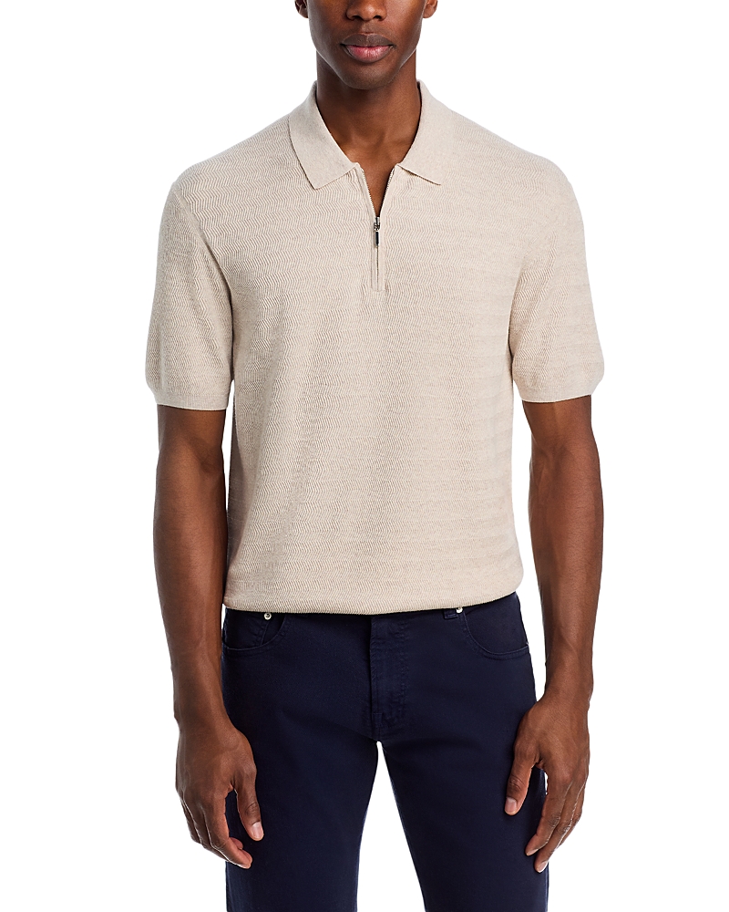 The Men's Store at Bloomingdale's Chevron Quarter-Zip Sweater Polo