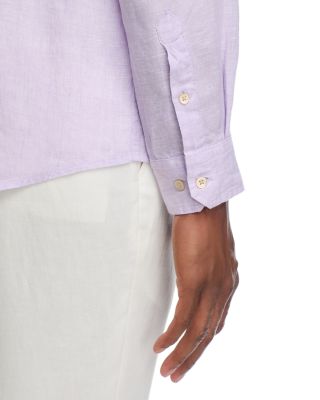Yarn-Dyed Standard Fit Linen Shirt in Soft Lilac - Exclusive
